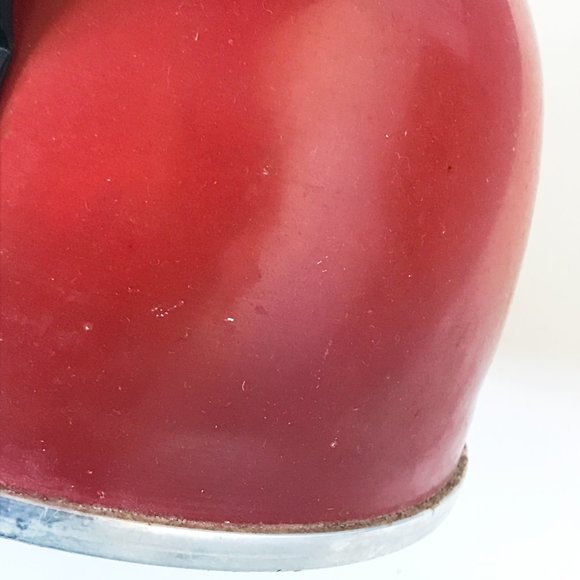 Vintage Comet Whistling Tea Kettle Red The Popula Aluminum Camping Farmhouse - Picture 15 of 15